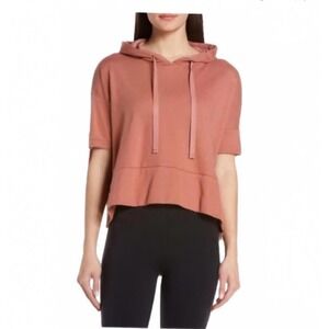 Varley Short Sleeve Hoodie Womens Sm Rose Clay Relaxed Athleisure Sporty Yoga